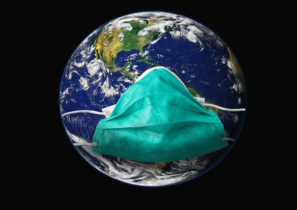 Planet Earth wearing a face-mask