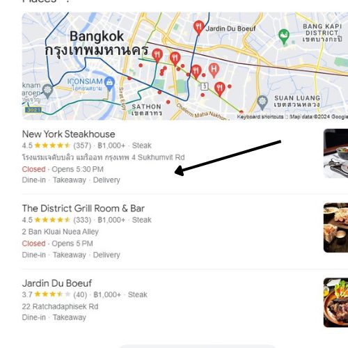 nap lIstings for "best steakhouses in bangkok"